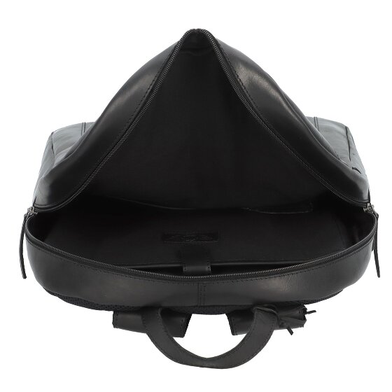 Greenburry Pure Black Mochila de día Piel 46 cm Compartimento para el portátil