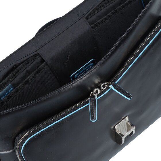 Piquadro Maletín cuadrado azul II Piel 40 cm Compartimento para portátil