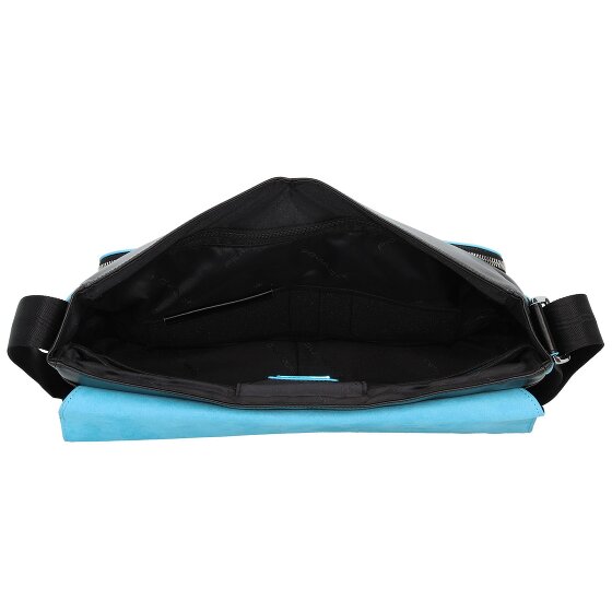 Piquadro Mensajero azul cuadrado de cuero 37 cm compartimento para el portátil