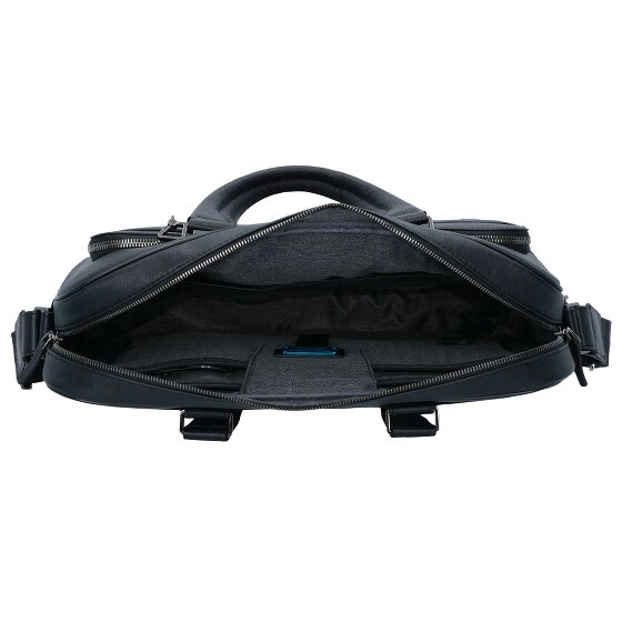 Piquadro Maletín cuadrado negro Piel 40 cm Compartimento para portátil