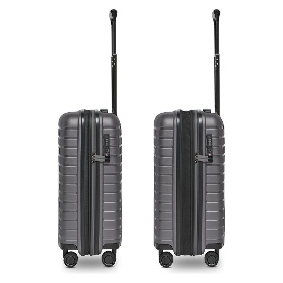 Pactastic Collection 04 THE CABIN + 4 ruedas Trolley de cabina S 55 cm Con fuelle expandible