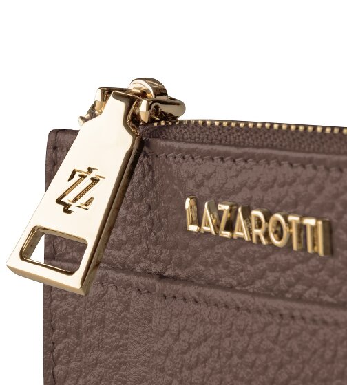Lazarotti Bolonia Llavero de cuero Tarjetero de cuero de 11,5 cm con compartimento para etiqueta de aire