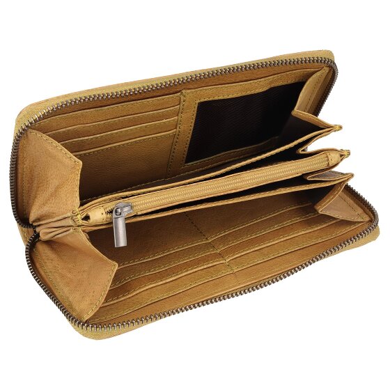 Greenburry Billetera de piel lavada vintage 19 cm