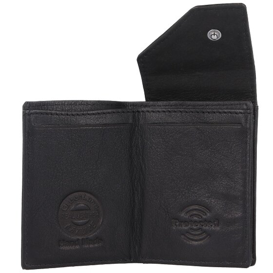 Greenland Nature Billetera negra de napa RFID 7 cm