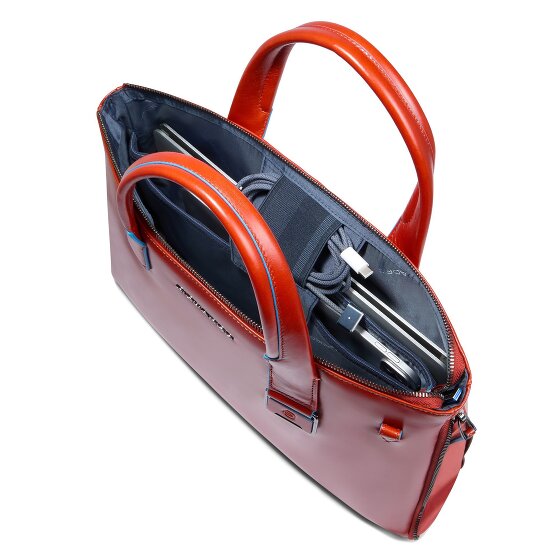 Piquadro Blue Square Bolsa de compras Piel 38 cm Compartimento para el portátil con pliegue de expansión