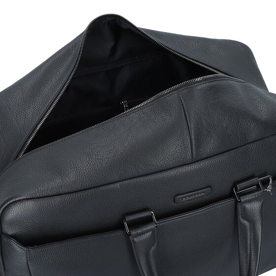 Piquadro Bolso de viaje cuadrado azul de piel 52 cm