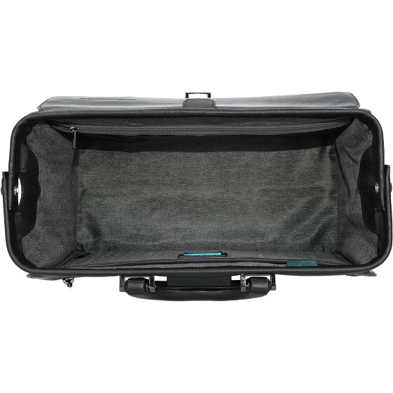 Piquadro Maletín Cuadrado Negro Piel 37 cm