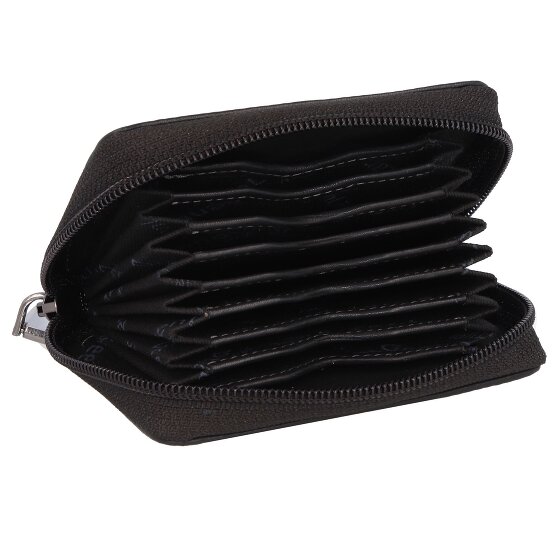 Greenland Nature Estuche para tarjetas de crédito de napa negra RFID 11 cm