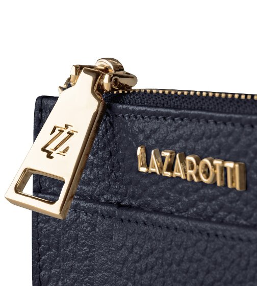 Lazarotti Bolonia Llavero de cuero Tarjetero de cuero de 11,5 cm con compartimento para etiqueta de aire