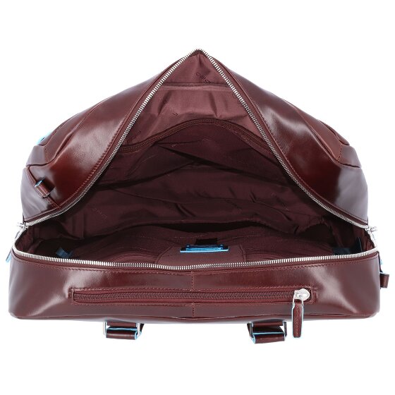 Piquadro Trolley azul cuadrado de 2 ruedas de cuero con compartimento para el portátil de 36 cm