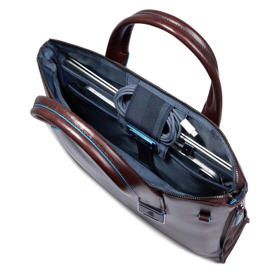 Piquadro Blue Square Bolsa de compras Piel 38 cm Compartimento para el portátil con pliegue de expansión