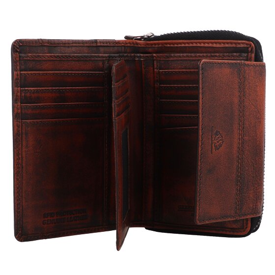 Greenburry Destressed Cartera Protección RFID Piel 13.5 cm