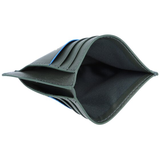 Piquadro Portatarjetas de crédito Revamp cuadrado azul cuero RFID 11,5 cm