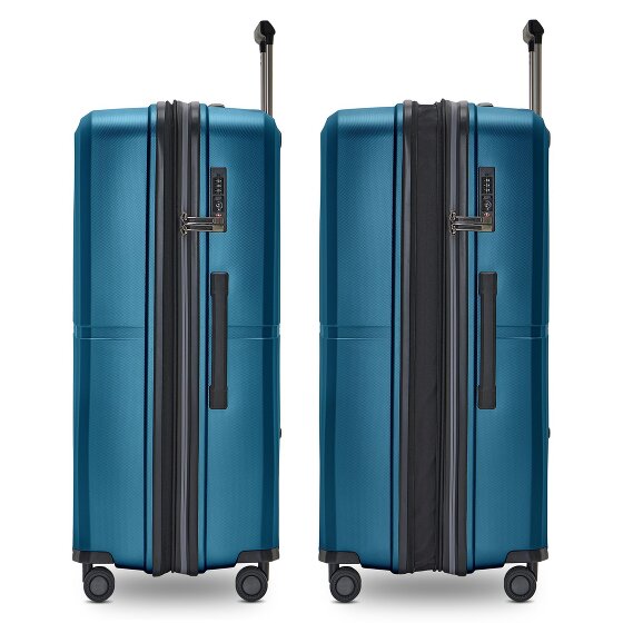 Pactastic Colección 01 Juego de maletas de 4 ruedas, 3 piezas, con pliegue extensible