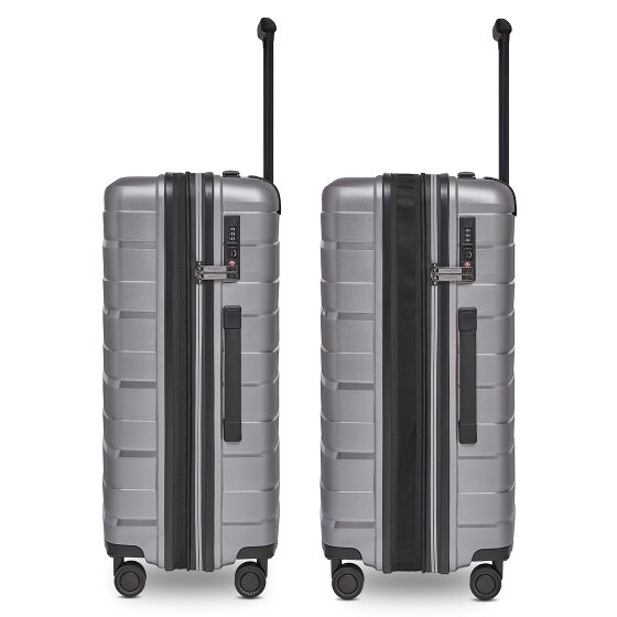 Bergpfeil Juego de maletas de viaje de 4 ruedas, 3 piezas, con plegado extensible