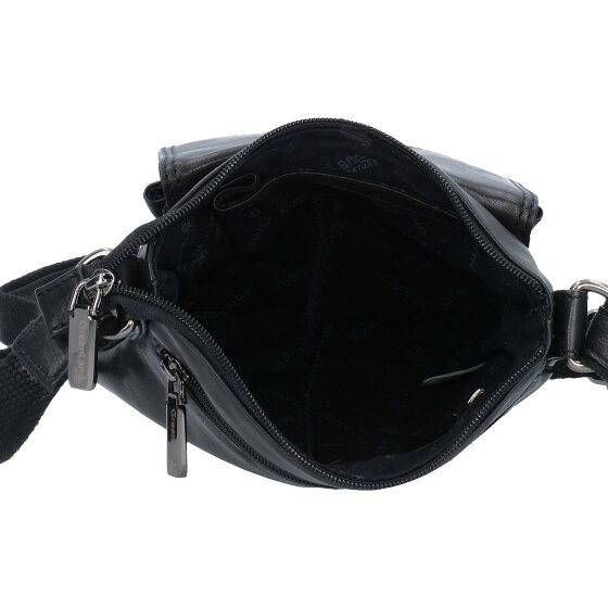 Greenland Nature Bolso de hombro de cuero napa negro 21 cm