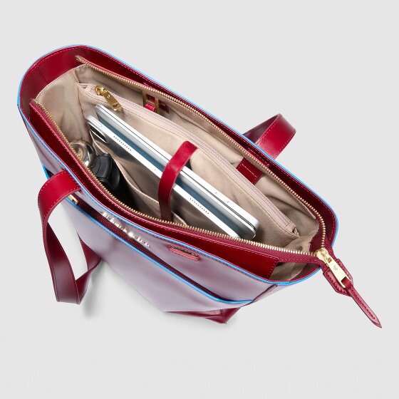 Piquadro Blue Square Bolsa de hombro Protección RFID Piel 30 cm Compartimento para el portátil