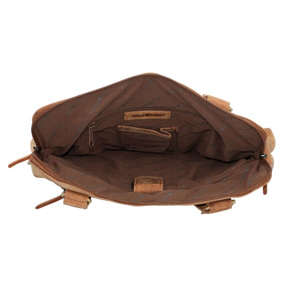 Greenburry Maletín Vintage de cuero 37 cm Compartimento para portátil