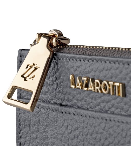 Lazarotti Bolonia Llavero de cuero Tarjetero de cuero de 11,5 cm con compartimento para etiqueta de aire