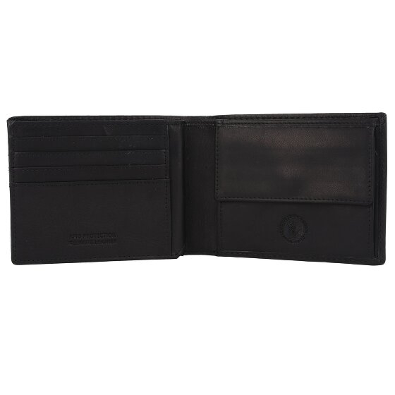 Greenburry Pure Black Cartera Protección RFID Piel 13 cm