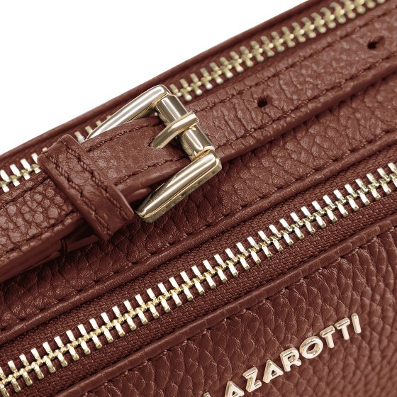 Lazarotti Bolso bandolera de piel de Bolonia Bolso para cámara de piel con doble cremallera 18 cm