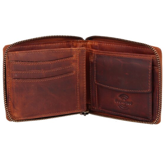 Greenland Nature Cartera suave y segura de cuero RFID 12 cm