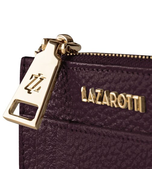 Lazarotti Bolonia Llavero de cuero Tarjetero de cuero de 11,5 cm con compartimento para etiqueta de aire
