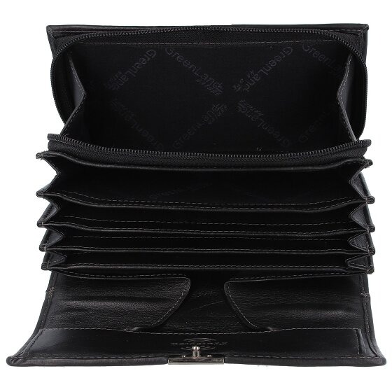 Greenland Nature Cartera de camarero de napa negra RFID 18 cm