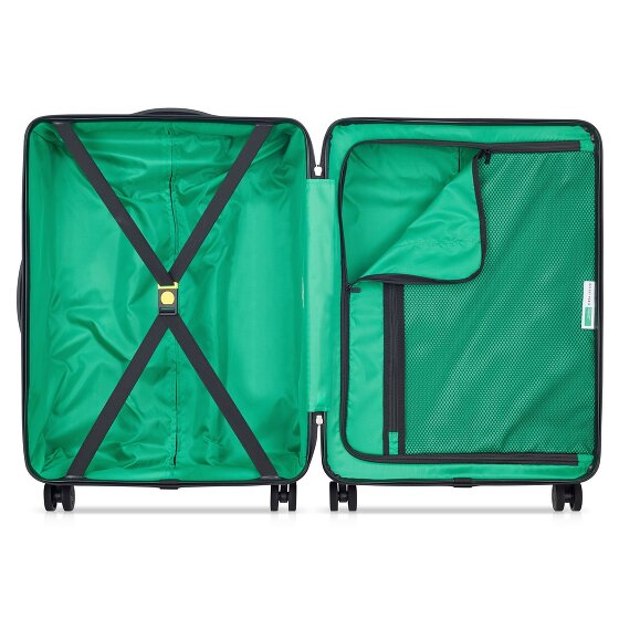 Delsey Paris x United Colors of Benetton Now Juego de maletas rígidas de 4 ruedas de 3 piezas con pliegue extensible