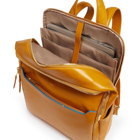 Piquadro Blue Square Mochila de día Protección RFID Piel 37 cm Compartimento para el portátil