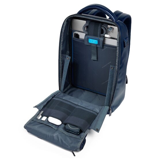 Piquadro Blue Square Mochila de día Piel 29 cm Compartimento para el portátil