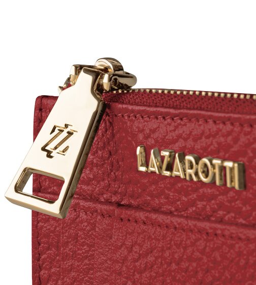 Lazarotti Bolonia Llavero de cuero Tarjetero de cuero de 11,5 cm con compartimento para etiqueta de aire