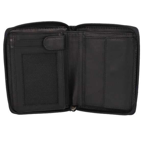 Greenburry Pure Black Cartera Protección RFID Piel 10.5 cm