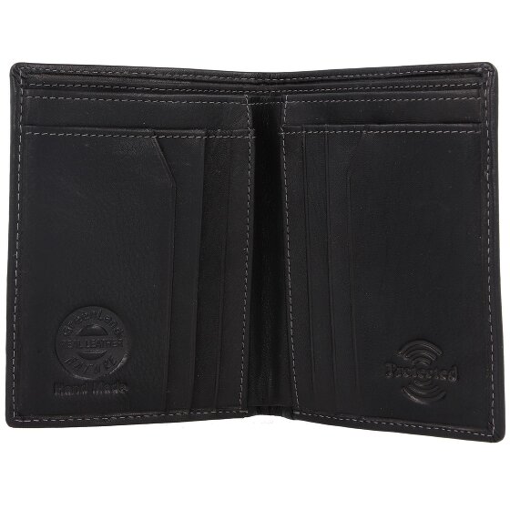 Greenland Nature Billetera de napa negra de cuero RFID 9,5 cm