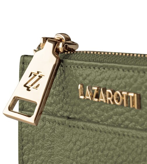 Lazarotti Bolonia Llavero de cuero Tarjetero de cuero de 11,5 cm con compartimento para etiqueta de aire