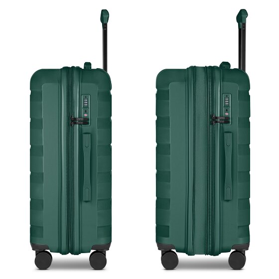 d&n South Dakota 4 ruedas Juego de maletas 3 piezas con pliegue de expansión