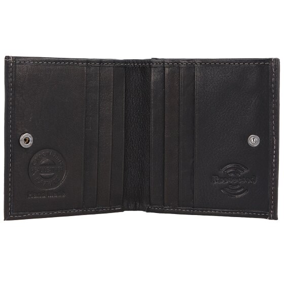 Greenland Nature Billetera de napa negra de cuero RFID 9,5 cm