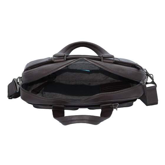 Piquadro Maletín negro cuadrado compartimento para portátil de 39 cm