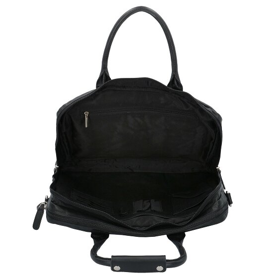 Dermata Maletín de cuero con compartimento para portátil de 39 cm