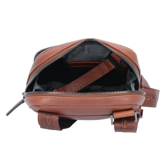 Piquadro Bolso cuadrado negro de cuero 17 cm