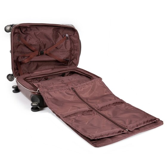 Piquadro Trolley de piel cuadrado azul de 4 ruedas con compartimento para portátil de 55 cm