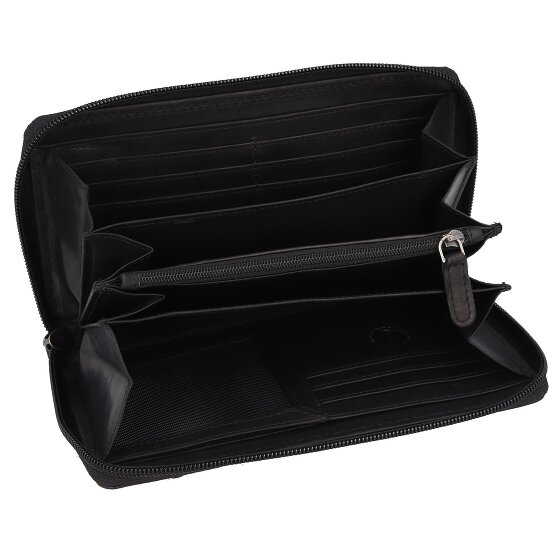 Greenburry Pure Black Cartera Protección RFID Piel 19.5 cm