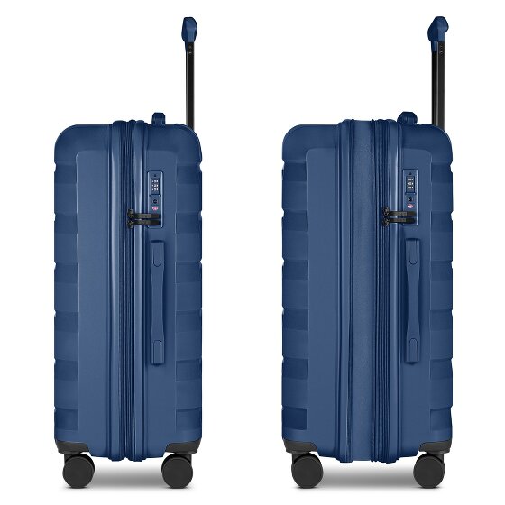 d&n South Dakota 4 ruedas Juego de maletas 3 piezas con pliegue de expansión