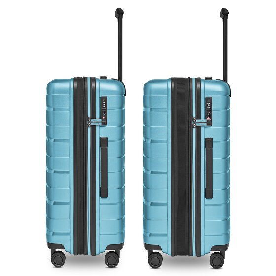 Bergpfeil Juego de maletas de viaje de 4 ruedas, 3 piezas, con plegado extensible