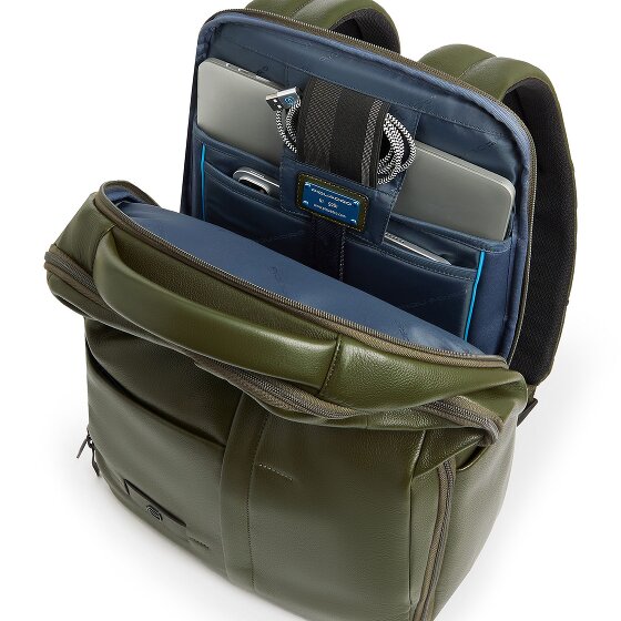 Piquadro Russell Mochila de negocios Protección RFID Piel 42 cm Compartimento para el portátil