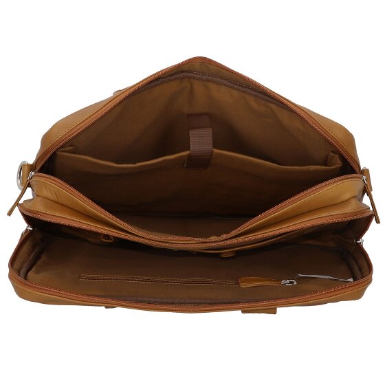 Dermata Maletín de cuero con compartimento para portátil de 39 cm