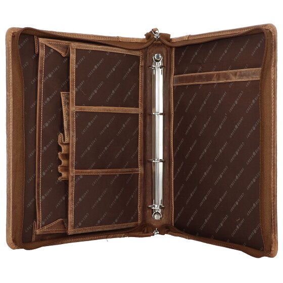 Greenburry Carpeta de anillas vintage de cuero 34 cm