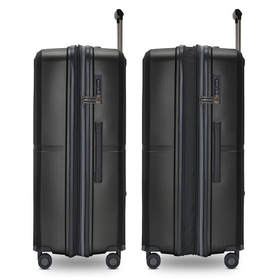 Pactastic Colección 01 Juego de maletas de 4 ruedas, 3 piezas, con pliegue extensible