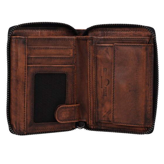 Greenburry Destressed Cartera Protección RFID Piel 13 cm