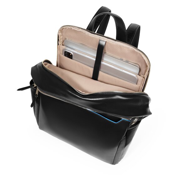 Piquadro Blue Square Mochila de día Bloqueo RFID Piel natural 37 cm Compartimento para laptop